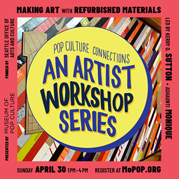 Artist workshop series Instagram post (for 'Making Art with Refurbished Materials')