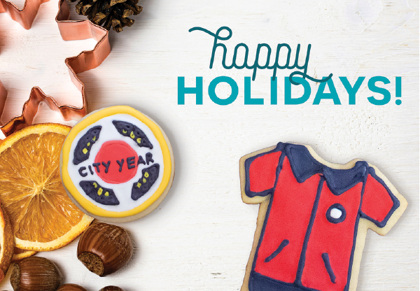 Holiday card design featuring homemade cookies