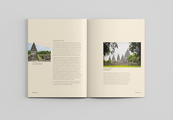 A spread from a booklet about Prambanan